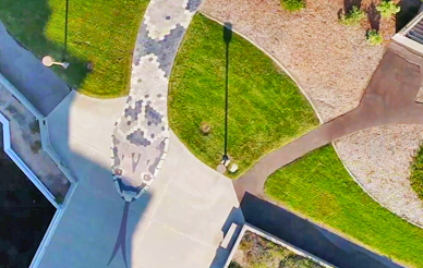 Ariel view of the "Snake Path" at UC San Diego