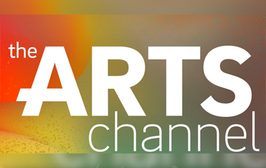 text: The Arts Channel, on orange background
