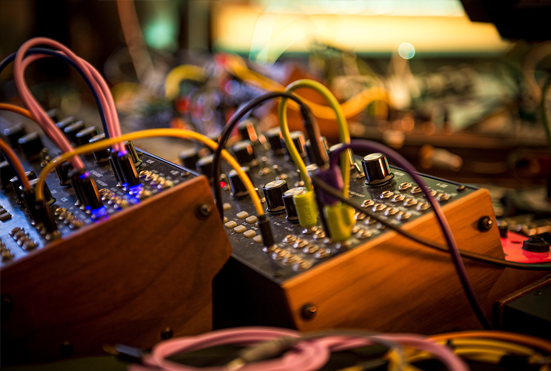 Wires plugged into an amplifying machine