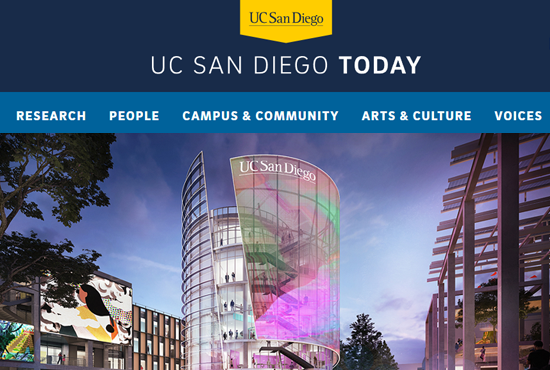 UC San Diego Today Newsletter website screenshot